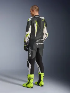 2　GO生 withfans Macacão Alpinestars GP Tech V5 1PC Preto/Branco/Amarelo Flúor